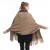 Import woman winter faux-fur trimmed ponchos with fringe alpaca wool ruana shawl coat from China