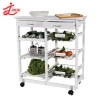 Wood portable Four wheels Two Rows with Two Drawers Dinning Cart for Hotel Room Service Restaurant food trolley