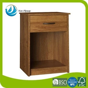 Wooden furniture MDF cabinet organizer table nightstand with shelf and drawer for bedroom,living room