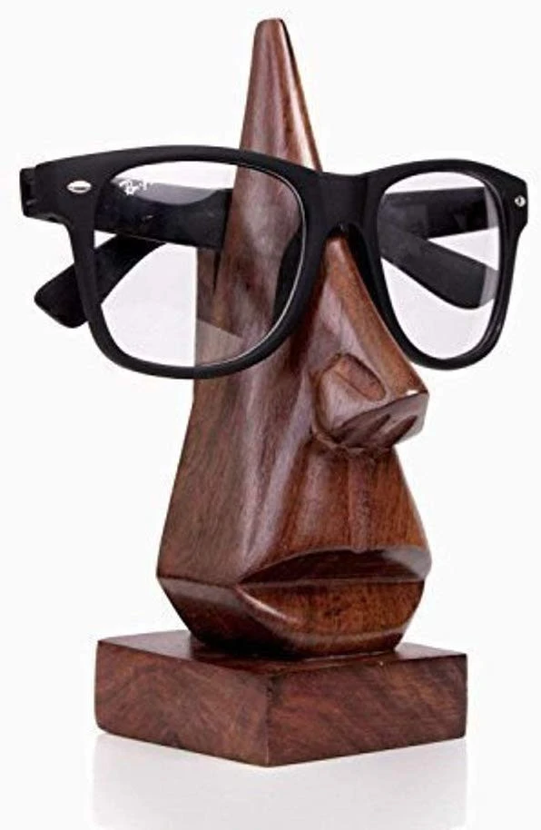 Wooden Handmade Nose-Shaped Eyeglass Spectacle Holder, Spec Holder, Eyewear Retainer, Sunglasses Holder, Spectacle Display Stand