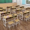 Wooden high school university college student single double seater school desk professional supplier school desk and chair top
