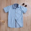 XB137B kids boy top wholesale kids shirt  plaid shirt factory goods quality polo t shirt for summer wear