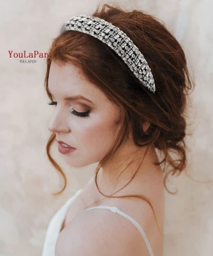 YouLaPan FG21 Luxury Women baroque Bridal Hair Accessories Full Diamond Rhinestone HeadBand  Headband