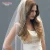 Import YouLaPan V31  Simple And Elegant 90cm Long Soft Yarn Crystal Edge With Hair Comb Bridal Veil Short from China