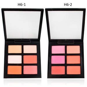 Your own logo blush palette 6 colors charming look with window makeup palette