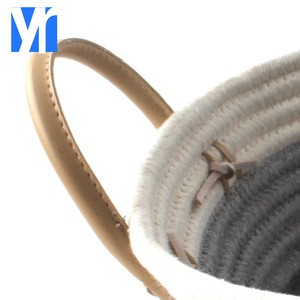 YRMT,Cotton rope storage basket handmade round basket for home