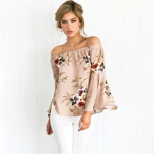 ZH2603G Women Off Shoulder Bohemia Blouse 2018 Summer Beach Blouse Sexy Women Boho Tops and Blouse Ladies Shirt Hot Sell