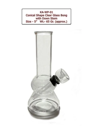 Clear Conical Shape Glass Bong with Down Stem