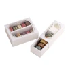 Custom chocolate Macaron candy cake paper packaging box with clear pvc window