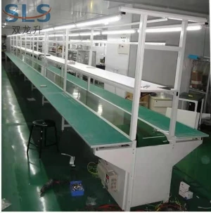 Industrial Assembly Line Green PVC Belt Conveyor Material Handling Equipment