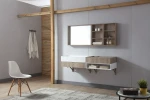 High-end solid surface bathroom cabinets with wash basin and mirror made in China professional manufacturer TW-1017