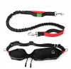 Retractable Hands Free Nylon Bungee Dog Leashes With Waterproof Waist Belt (Red)