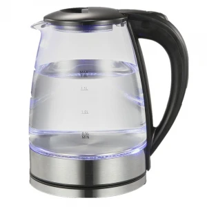 China 1.8L Kitchen Appliance Glass Electric Kettle Supplier LED Blue Light Dry Protection