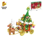 Toy building blocks-Christmas cart