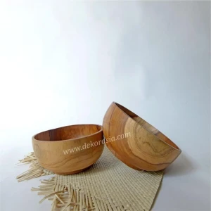Teak Round Wood Bowl Size Dia 6.8 inches – Kitchenware | Free Shipping