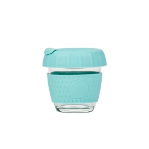 High Grade Small Glass Coffee Cup with Silicone Lid 270ml Reusable Glass Coffee Cup with Silicone Sleeve