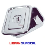Stainless Steel Surgical Instrument Tray with Lid – Reusable Hospital Hollowware Container