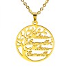 Name necklace Electroplated real gold English life tree family necklace