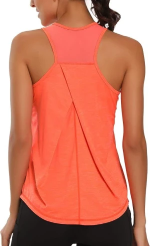 Women Open Back Racerback Tank Top Breathable Loose Sleeveless Gym Workout Running Yoga Sports Vest
