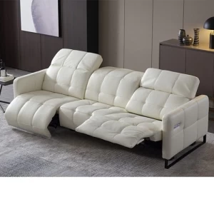 Italian-Style Sofa Electric Function Leather Sofa Three-Seat Modern Living Room Space Capsule Light Luxury Sofa