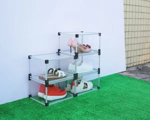 2020 Factory acrylic shoe box drop front transparent acrylic shoes box custom colors acrylic shoe box