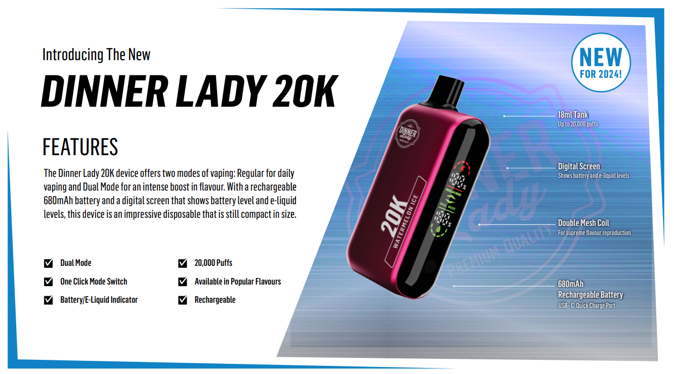 Buy Dl 20k - 20,000 Puffs - Disposable Rechargeable Vape Pen from Dinner  Lady Fam Ltd., United Kingdom