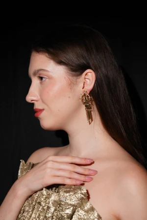 EARRINGS ANCHOR KEY STRAIGHT WSE888-023