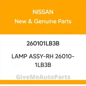 260101LB3B Genuine Nissan LAMP ASSY-RH 26010-1LB3B