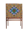 Multicolored Geometric Shell-Inlay Cabinet