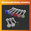 Wholesale Tongue Barbell With Ferido Glued Crystal | Acha