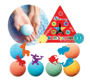 Bath Bombs with surprise sponge toy