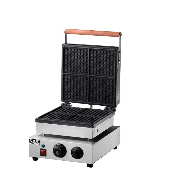 1-plate waffle baker square shape electric commercial hot sale waffle cake maker four head