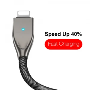 1 Sample OK Nylon Braid USB Breathing LED Data Line Cell Phone Fast Charger Cable for iPhone