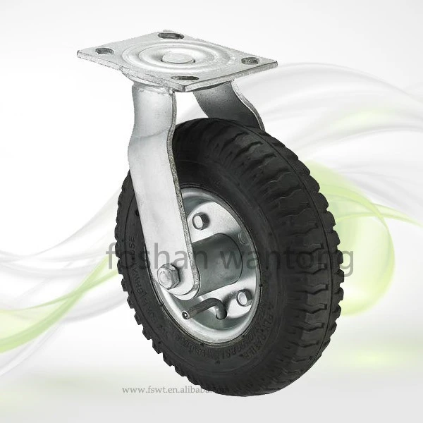 10 Inch Shock Absorber Pneumatic Rubber Industrial Caster Wheel