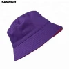 100% cotton plain blank reversible kids purple bucket hat