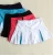 Import 100% polyester girls regular fit tennis skirt, quick dry fitness side pockets tennis skirt, color block waist sports skirt from China