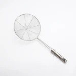 101002 Frying Cooking Oil Draining Skimmer 201 Stainless Steel Oil Mesh Colander Strainers Pasta Colander