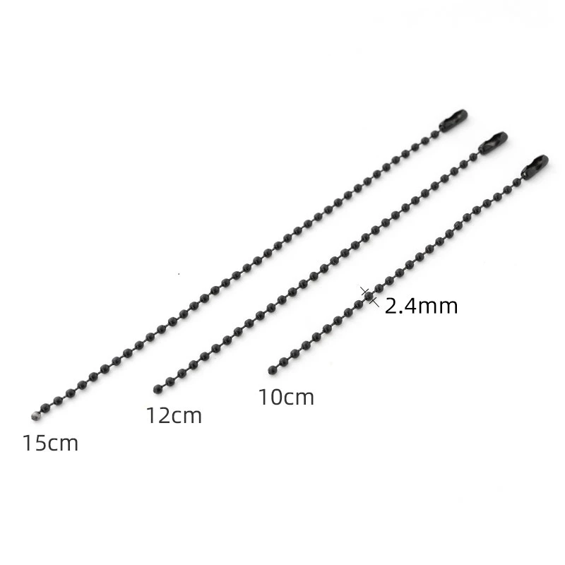 10/12/15cm Electrophoretic black metal Beaded Chain jewelry supplies making Jewelry  accessories diy jewelry making  components
