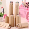 10pcs of mini color pencils in brown paper tube