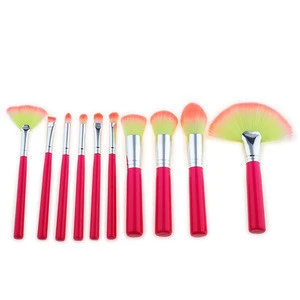 10Pcs Pink Cosmetic Tool Eyeshadow Eye Face Makeup Brush Set Brushes Kit