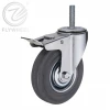 11 Threaded stem gray rubber swivel caster wheels  industrial castor wheel