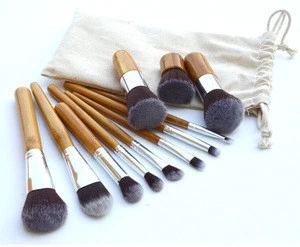 11pcs Fresh Fashion Hign Quality Portable Bamboo Handle Makeup Brush Set