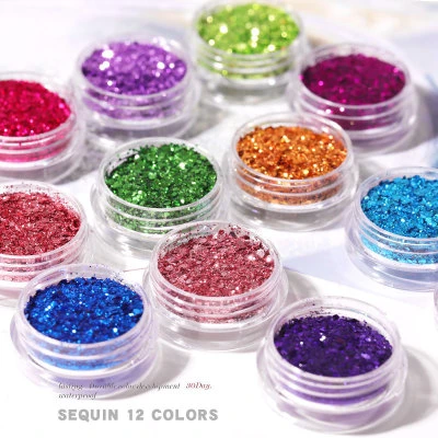 12 Colors DIY Nail jewelry supplies wholesale Laser Sequin Butterfly Moon-shaped Nail Accessories 3d Nail Art Decoration