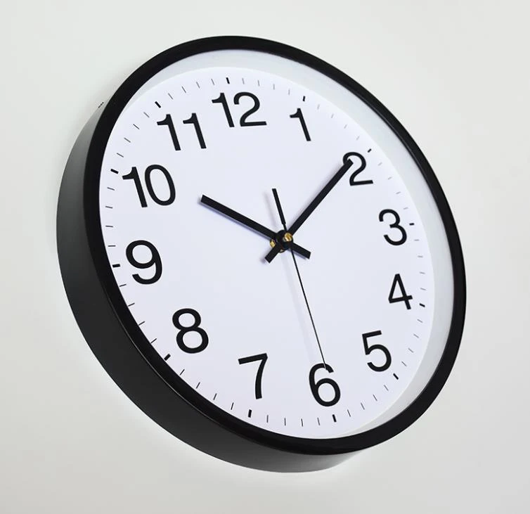12 inch 30cm round promotion or gift modern simple  brief plastic home decorative quartz wall mounted clock