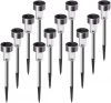 12 pack Waterproof Color Changing Outdoor Stainless Steel Solar Garden Pathway Led Landscape Lighting  Lights for Walkway Yard