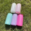 16oz Glitter Glass Jar with PP Colored Lid Shimmer Beer Mugs Glass Cups with Reusable Straw