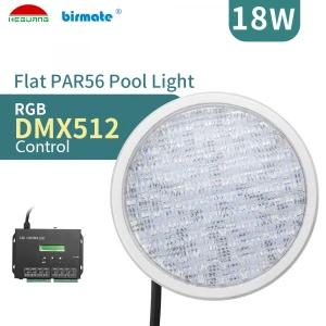 18W 5 wires RGB DMX control multicolor ABS ultra flat PAR56 led underwater swimming pool light