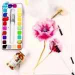 1Piece Wool Hair Watercolor Paint Brush Professional Pointed Black&White Handle Painting Brushes Art Supplies