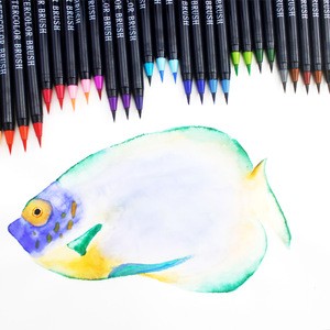 20 Colors Non-toxic Flexible Nylon Water Based Drawing Art Painting Marker Set Real refillable Watercolor Brush Pens