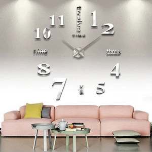 2017 Wooden round DIY clock wall Household large wall-clock China promotional modern quartz analog mechanical Wall clock